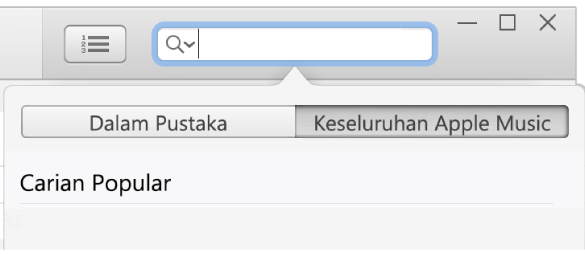 Medan carian untuk Apple Music.