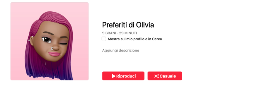 Playlist con illustrazione personalizzata.