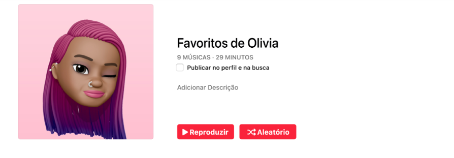 Uma playlist com capa personalizada.