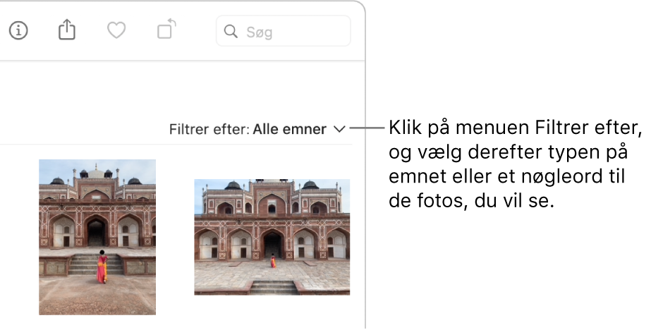 Lokalmenuen Filtrer efter er indstillet til at vise alle emner.