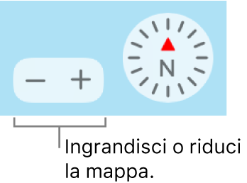 Pulsanti di zoom sulla mappa.