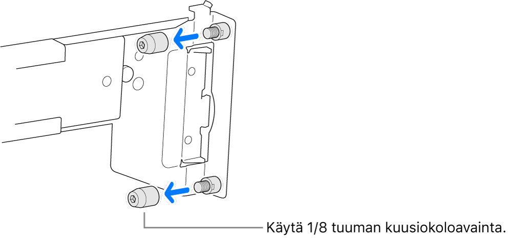 Kiskosarja, joka sopii pyöreillä rei’illä varustettuun räkkiin.