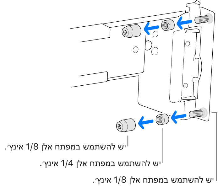 מערכת מסילות המתאימה למערכת מידוף עם חורי הברגה.