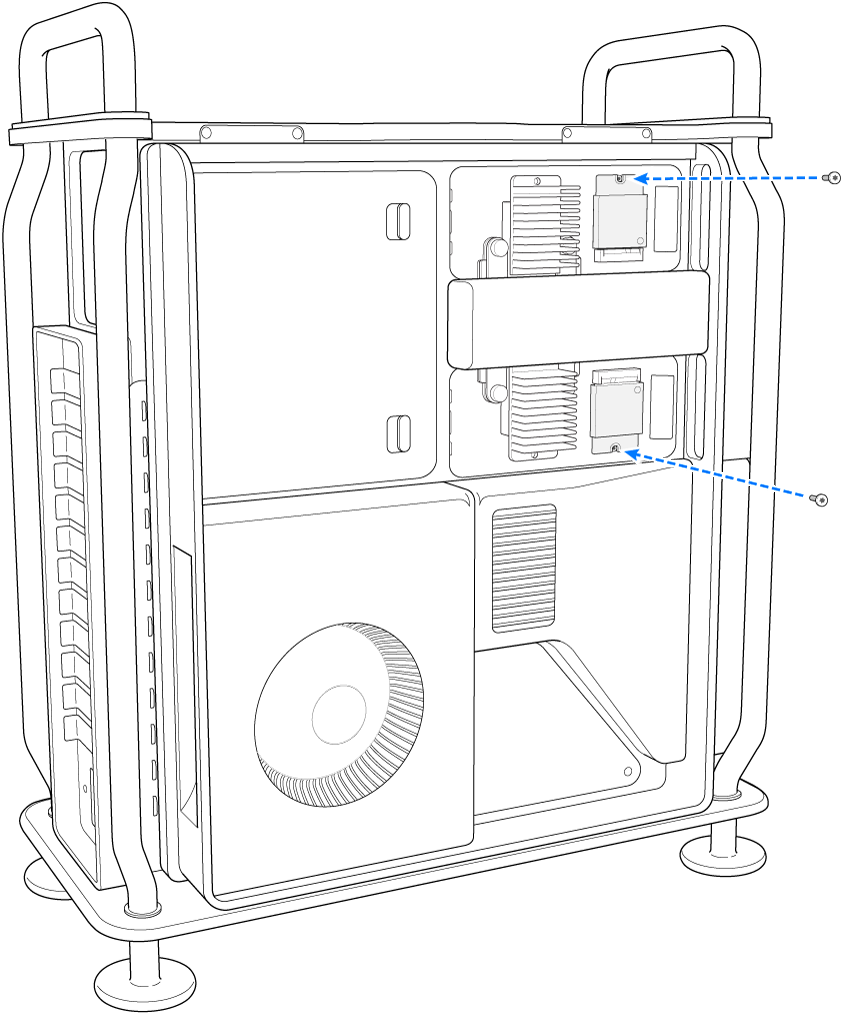 SSDモジュールに取り付けられている2つのねじ。