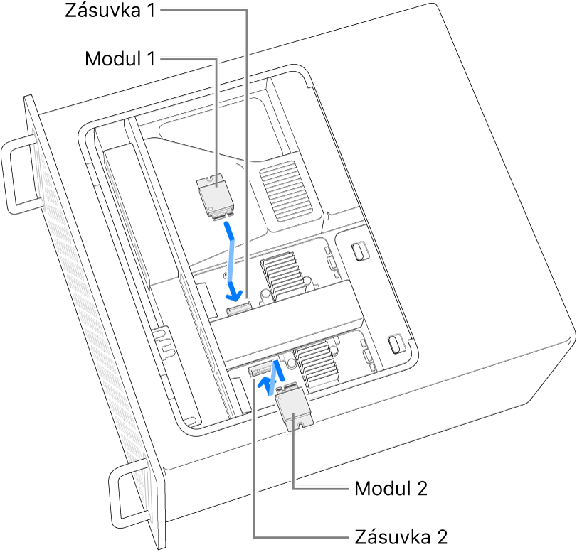 Dva SSD moduly sa inštalujú.