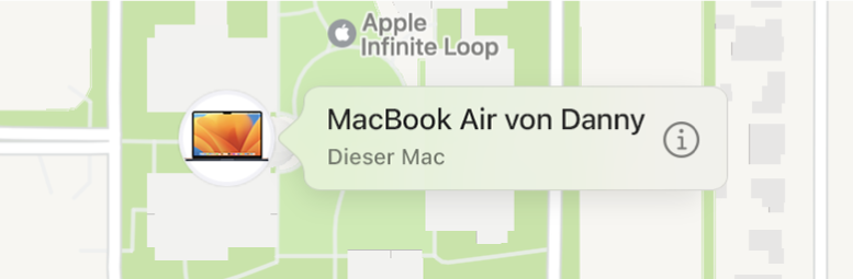 Eine Großaufnahme des Info-Symbols für das MacBook Air von Daniel.