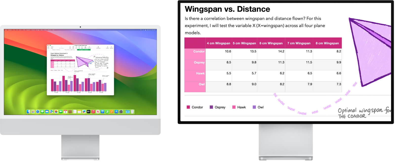 Zoom Display active on the right display, with the screen size fixed on the left display.