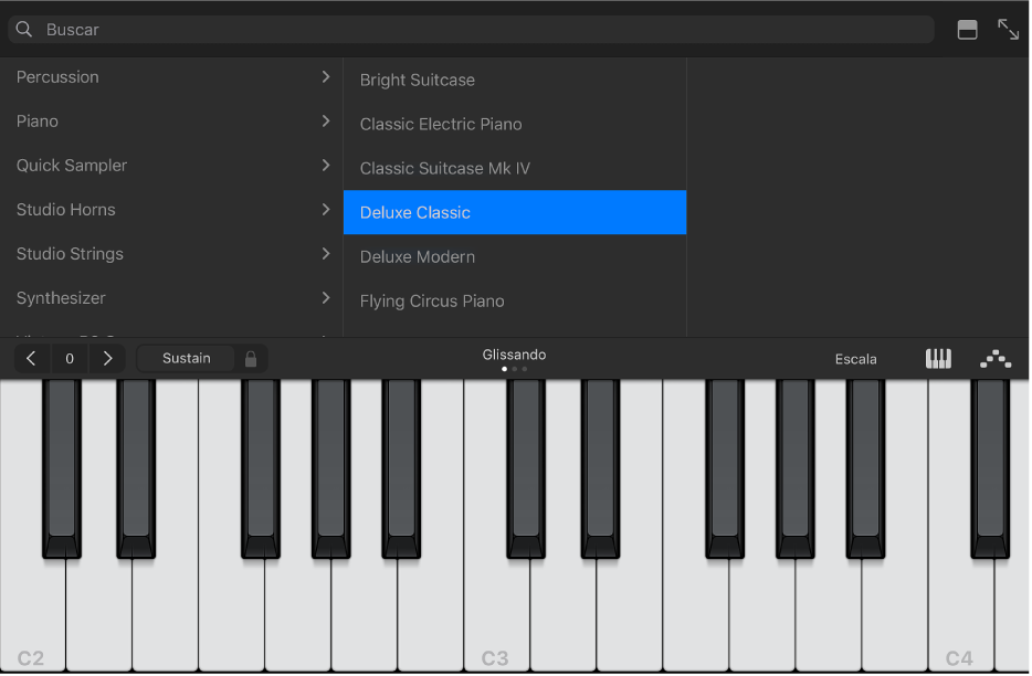 Figura. Instrumento Touch Teclado com Biblioteca.