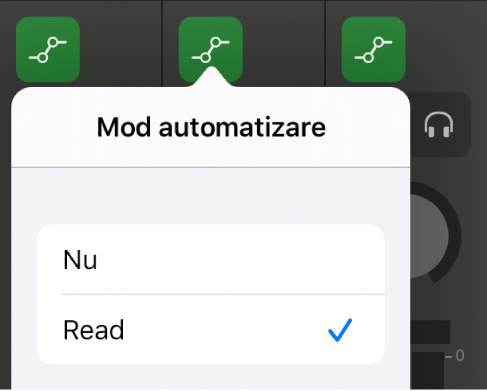 Figură. Meniul pop-up Mod de automatizare.