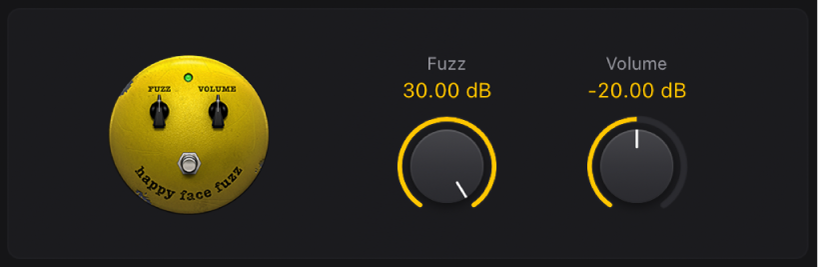 Abbildung. Das Effektpedalfenster „Happy Face Fuzz“