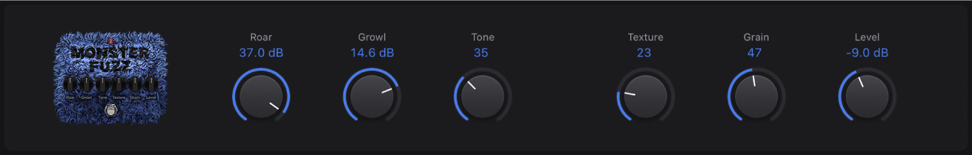 Abbildung. Das Effektpedalfenster „Monster Fuzz“