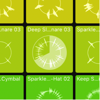 Figure. A circular indicator in the middle of the cell showing the current playback position.