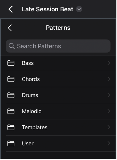 Figure. The Patterns view in the Browser.