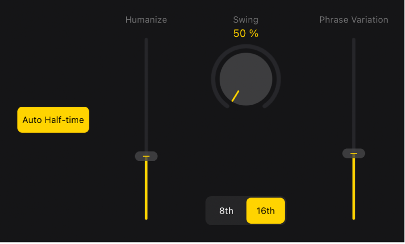 Figure. Details for electronic drum and percussion performance settings.