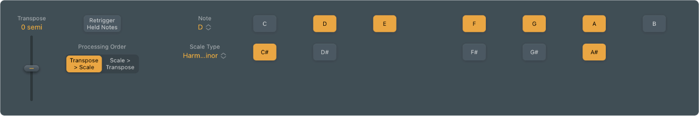 Figure. Transposer window.