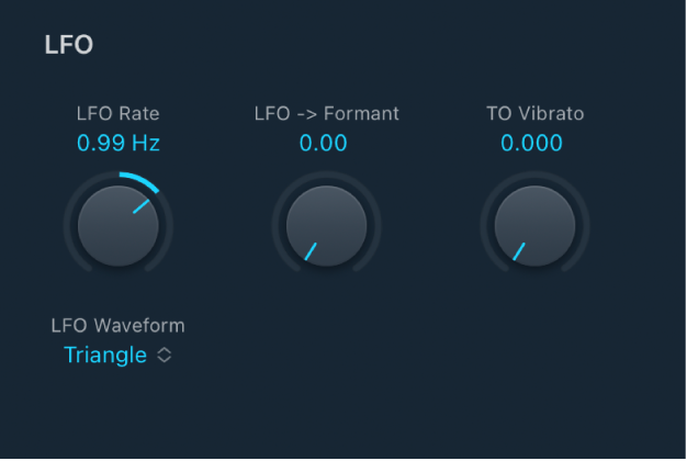 Figure. EVOC 20 TrackOscillator LFO parameters.