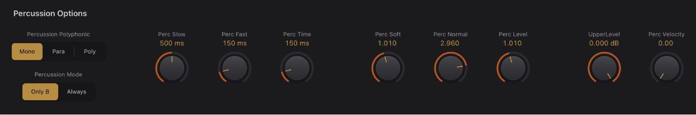 Figure. Vintage B3 Percussion Options.