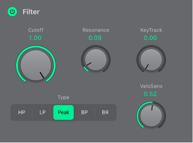 Figure. Filter parameters.