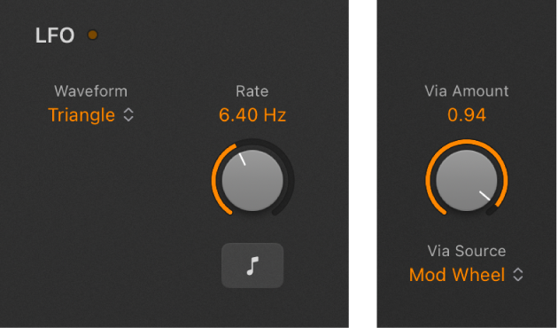 Figure. Retro Synth LFO parameters.