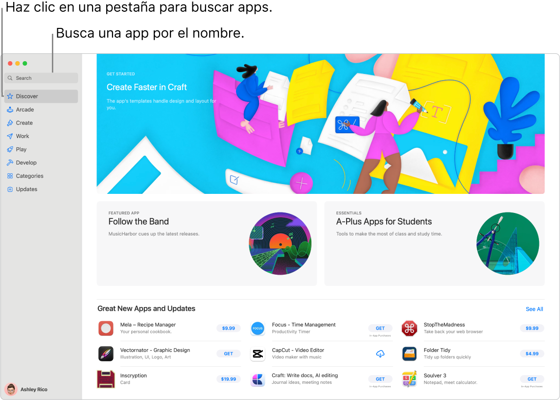 Ventana de App Store que muestra un campo de búsqueda y una página de extensiones de Safari.