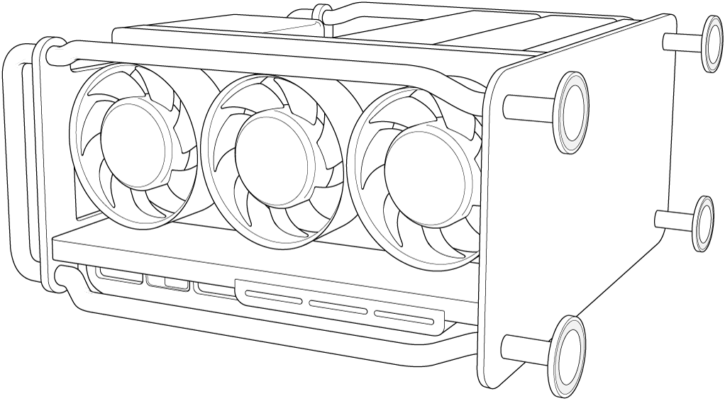 橫放的 Mac Pro。