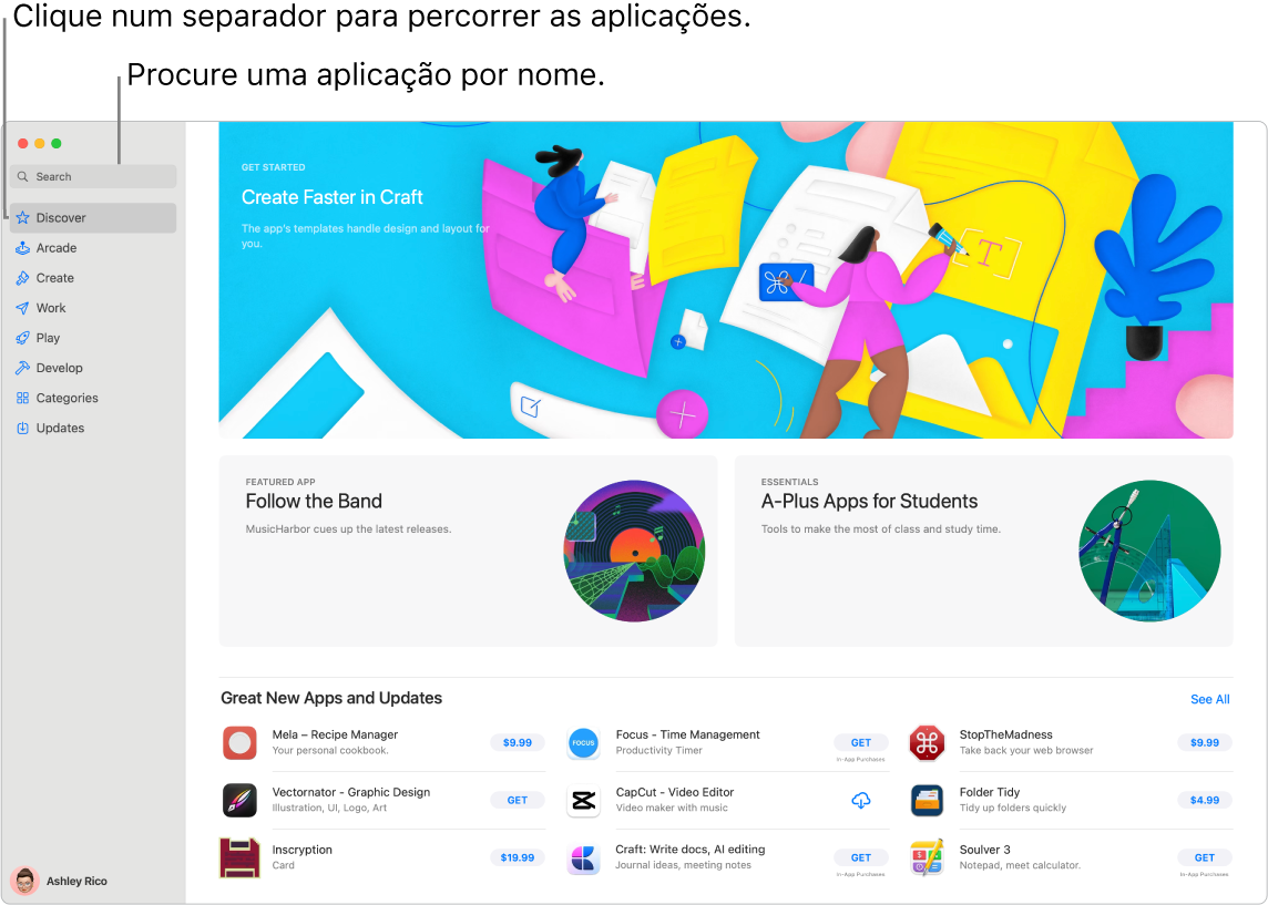 Janela da App Store com o campo de pesquisa e uma página das extensões do Safari.