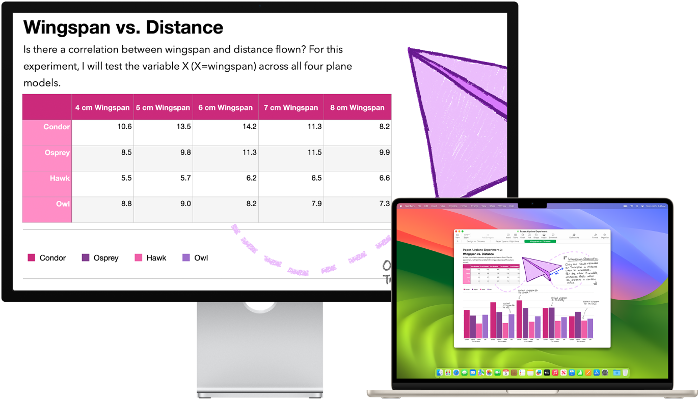 ميزة تكبير/تصغير الشاشة نشطة على شاشة سطح المكتب، في حين أن حجم الشاشة ثابت على MacBook Air.