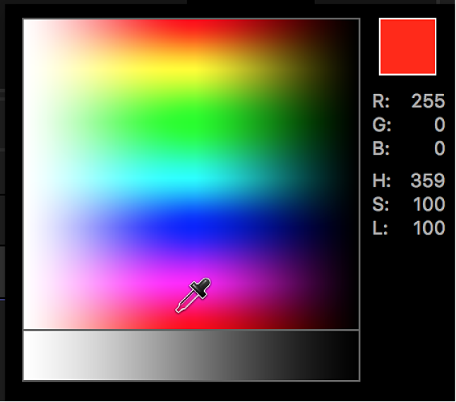 The pop-up color palette