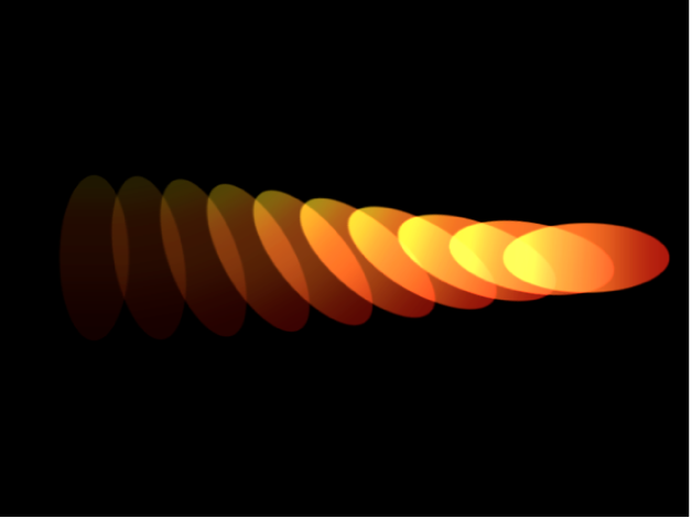 Canvas showing replicator with different Opacity tags at start and end of gradient