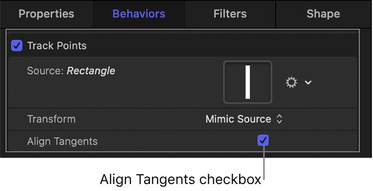 Align Tangents checkbox