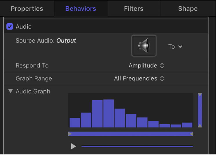 Inspector y gráfico de audio