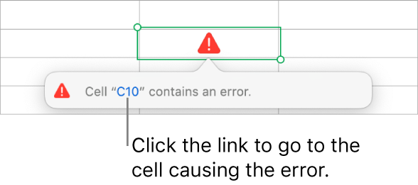 A cell error link.