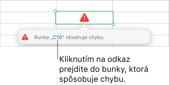 Odkaz na chybu v bunke.