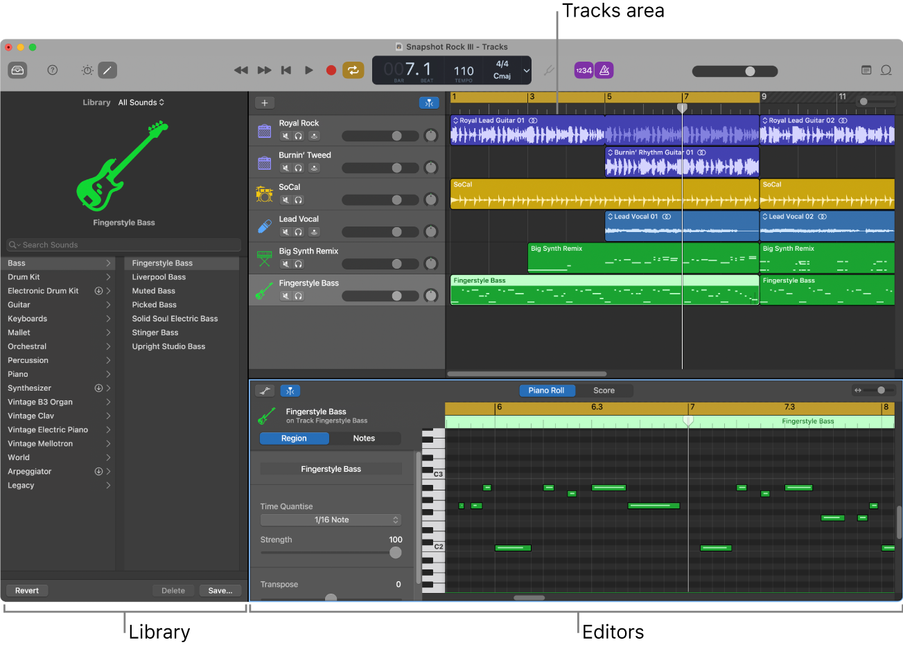 GarageBand window.