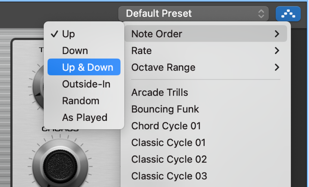 Smart Controls Arpeggiator.