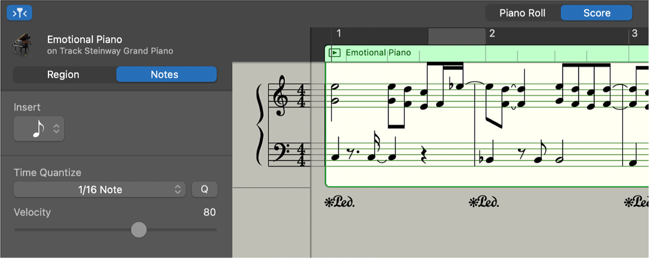 Score Editor showing notation.