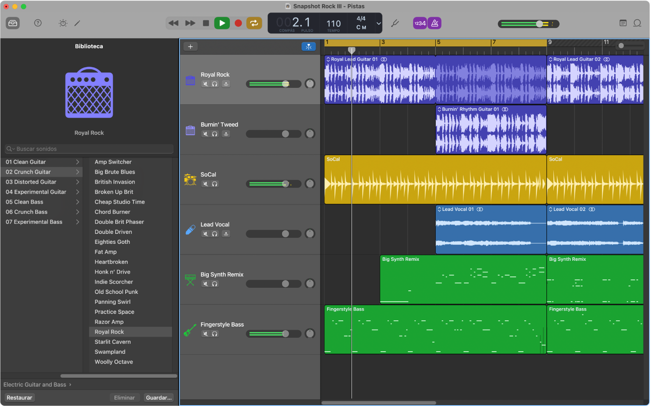 Proyecto de GarageBand.