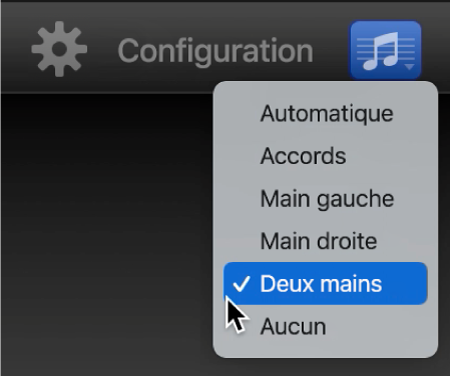 Menu contextuel Notation.