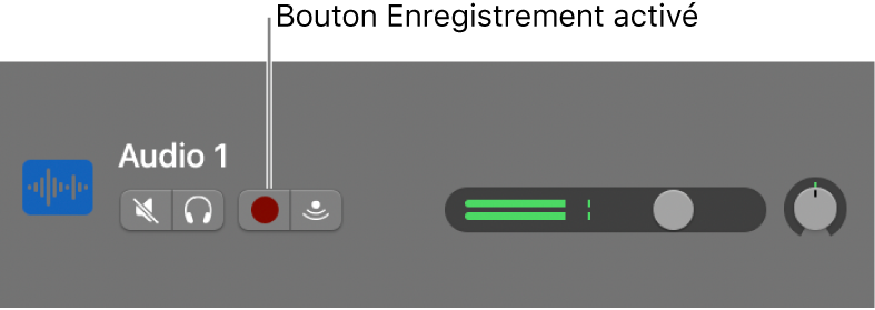 Bouton Activer l’enregistrement dans l’en-tête de piste.