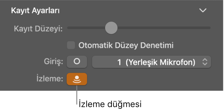 Smart Controls denetçisindeki Giriş İzleme düğmesi.