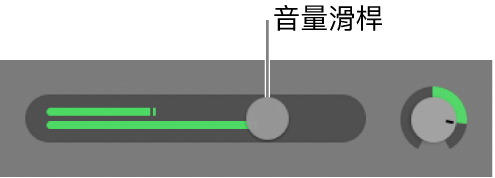顯示「音量」滑桿的音軌標題。