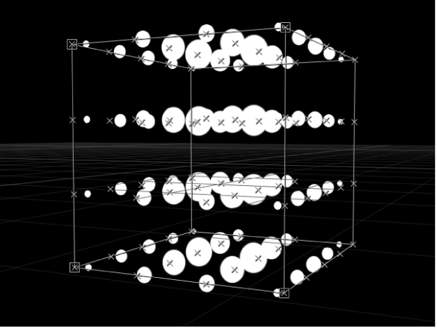 Canvas mit Replikator, bei dem der Parameter „Ursprung“ auf „Y-Achse“ eingestellt ist