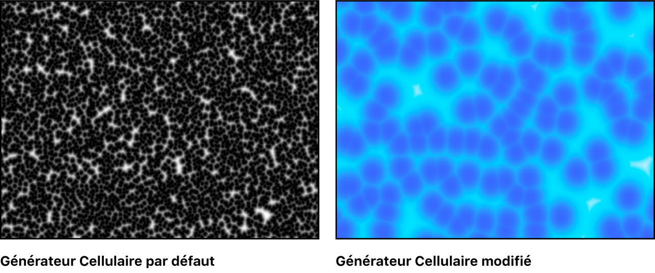 Canevas affichant le générateur Cellulaire avec un grand choix de réglages