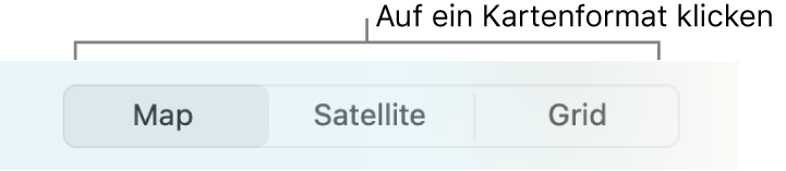 Tasten „Karte“, „Satellit“ und „Gitter“