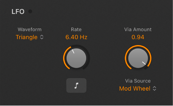 Abbildung. LFO-Parameter von Retro Synth.