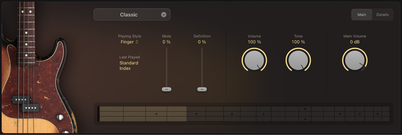 Abbildung. Studio Bass mit dem Instrument „Classic Bass“