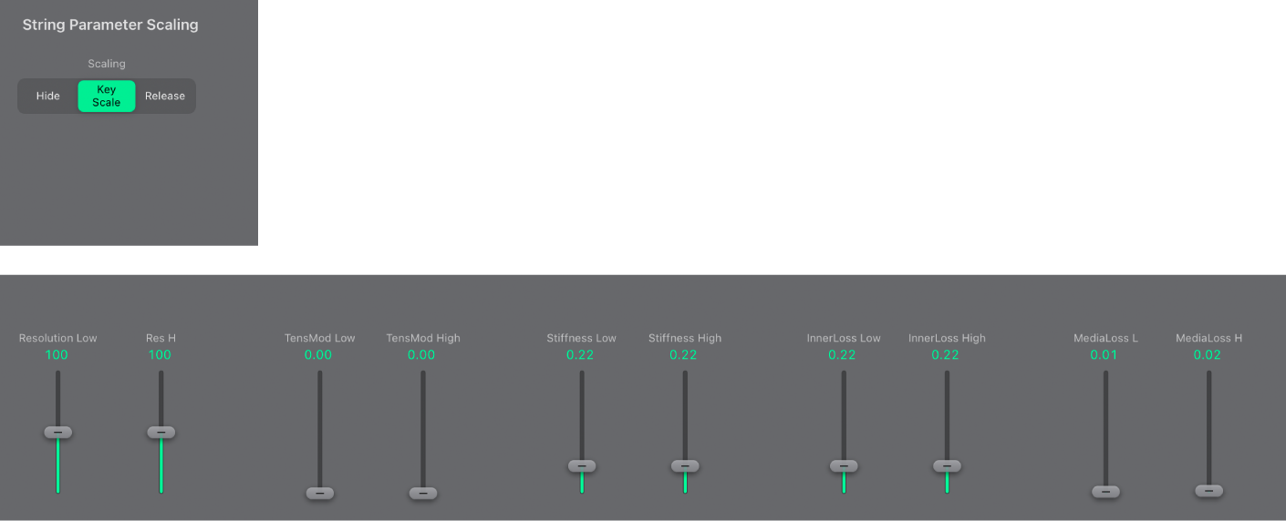 Figure. String Parameter Scaling controls.