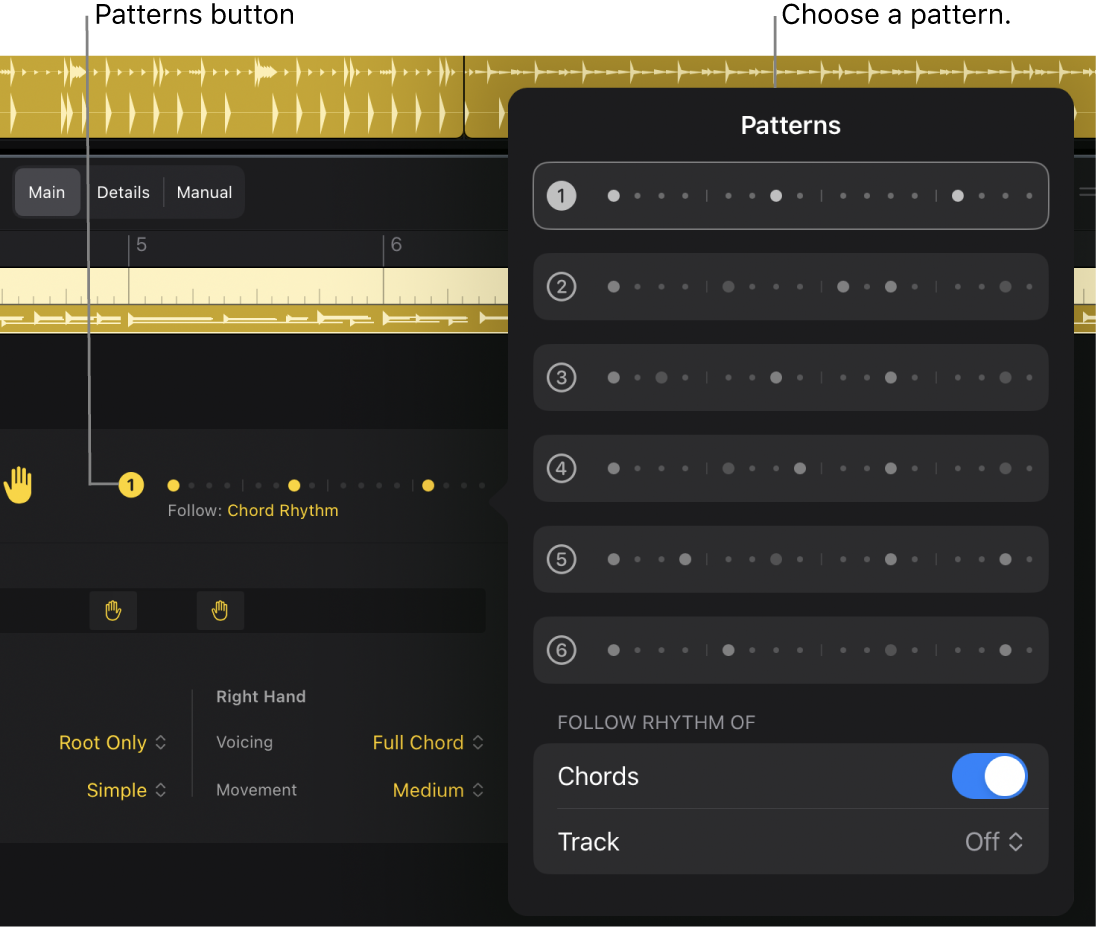 Figure. The Patterns dialog.