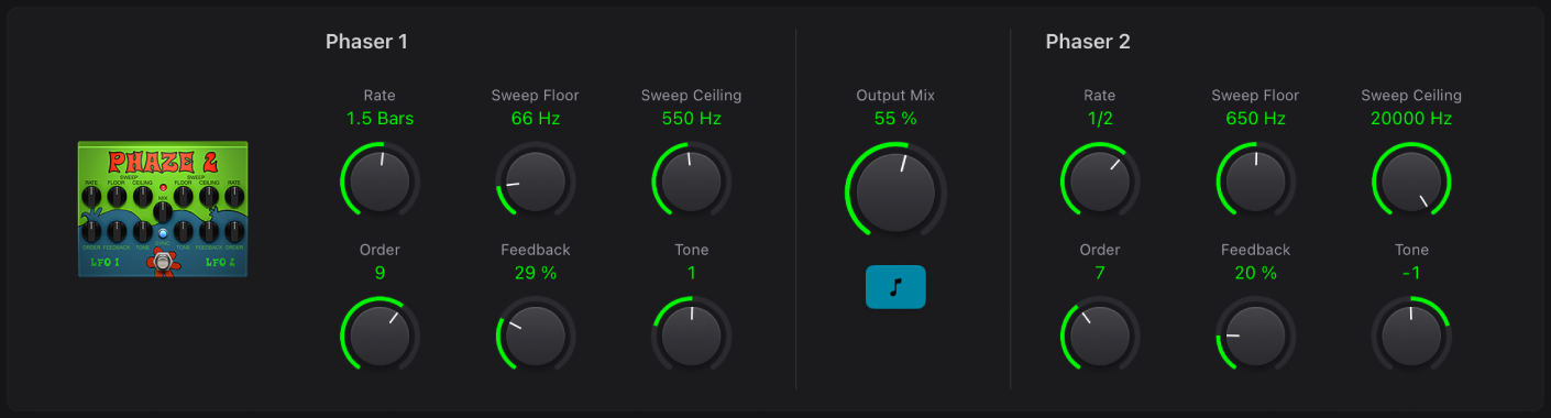 Figure. Phaze 2 stompbox window.