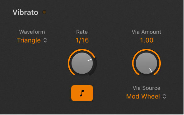 Figure. Retro Synth Vibrato parameters.